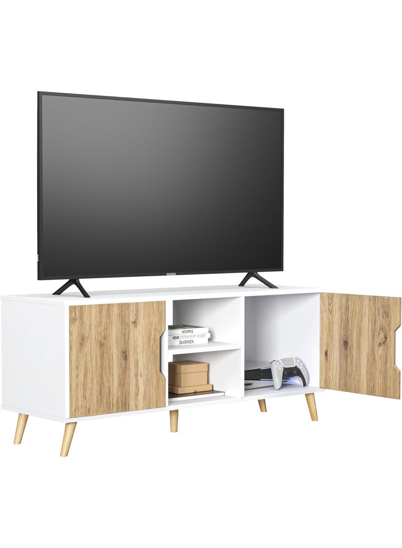 MORU Full TV Cabinet Living Room Table, TV Table, Entertainment Center for TV, Minimalist TV Stand for Home or Office, Multipurpose Furniture, TV Shelf, TV Cabinet - Image 1